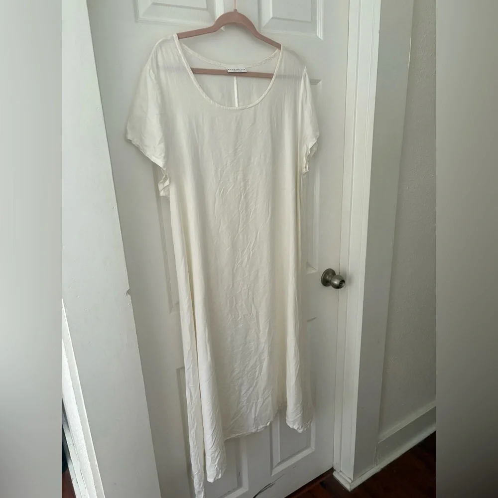 Bryn Walker Cream White Linen Midi Dress - Picture 2 of 10